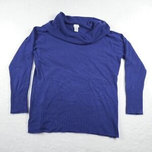 Jaclyn Smith Womens Royal Blue Cowl Neck Sweater XL Long Sleeve Ribbed Trim